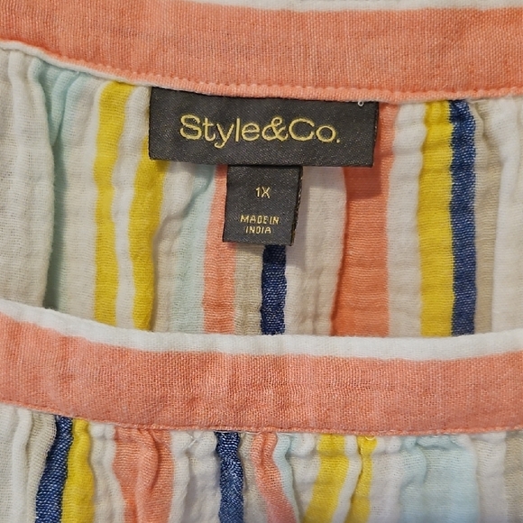 Style & Co. Multicolor Striped Blouse - Picture 3 of 3